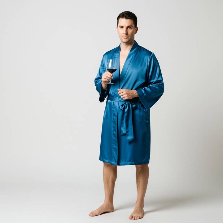The Blissful – wholesale Robe – Men's – Groomsmen Satin Robes Personalized Mens Robes5