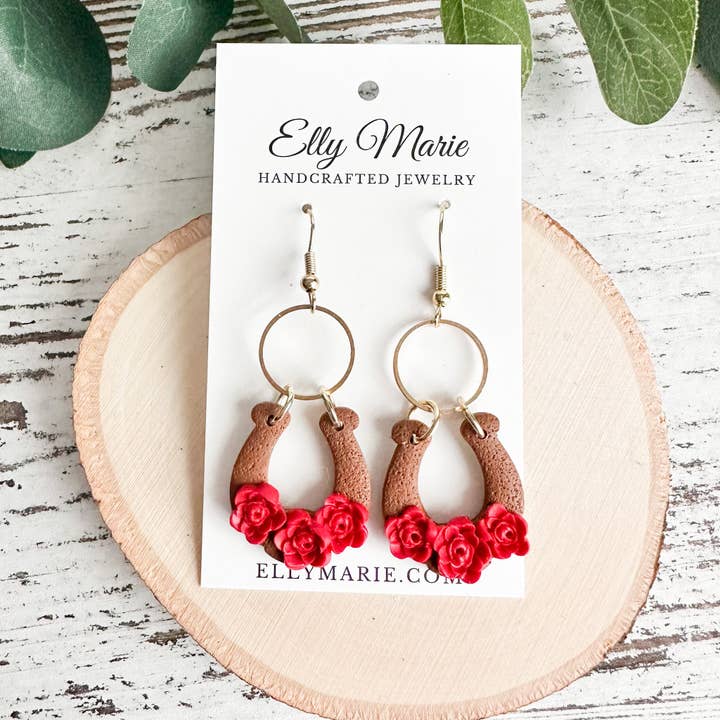 Run For The Roses- Clay Earrings for wholesale by Elly Marie Jewelry
