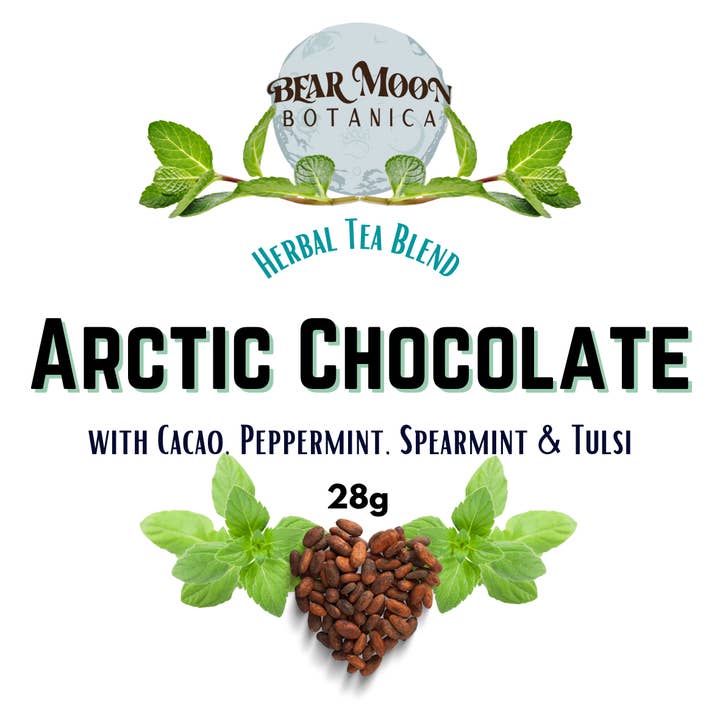 Arctische Chocolade Kruidentheemelange, 16oz voor wholesale door Bear Moon Botanica