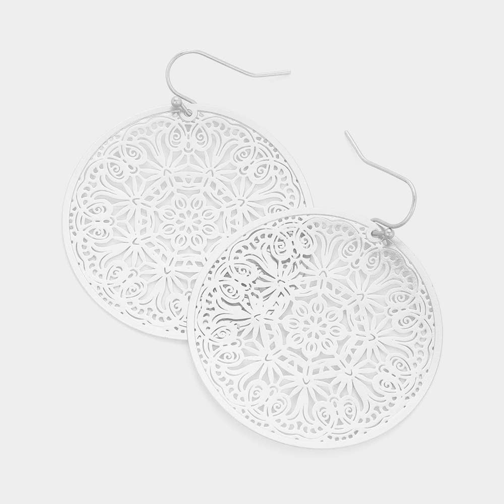 Sensibling Corp. - Vente Boucles d'oreilles pendantes - Boucles d'oreilles pendantes rondes en laiton filigrané2