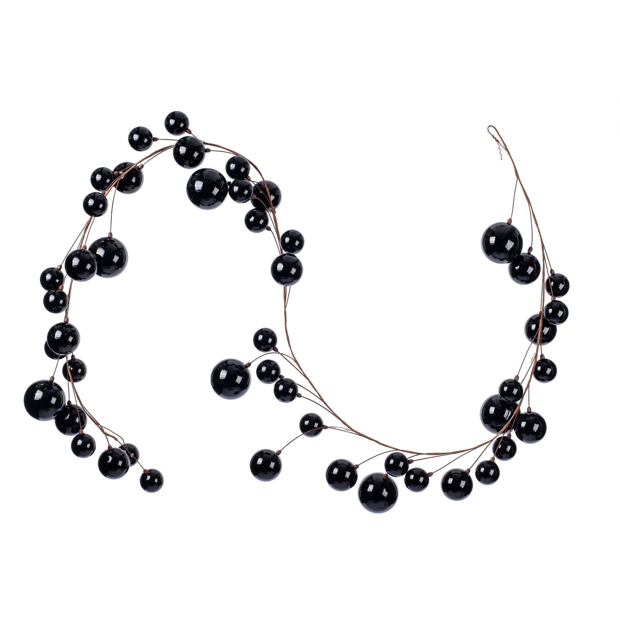 Vickerman 10' Black Pearl Branch Ball Wire Garland. for wholesale on Faire0