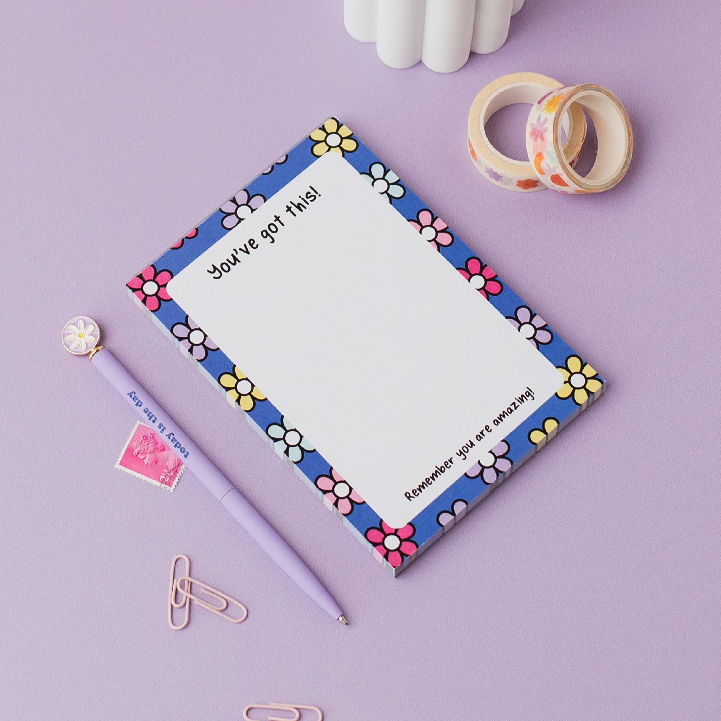 The Happy Company ā wholesale Notepad ā Cute Flower Print A6 To Do List Notepad