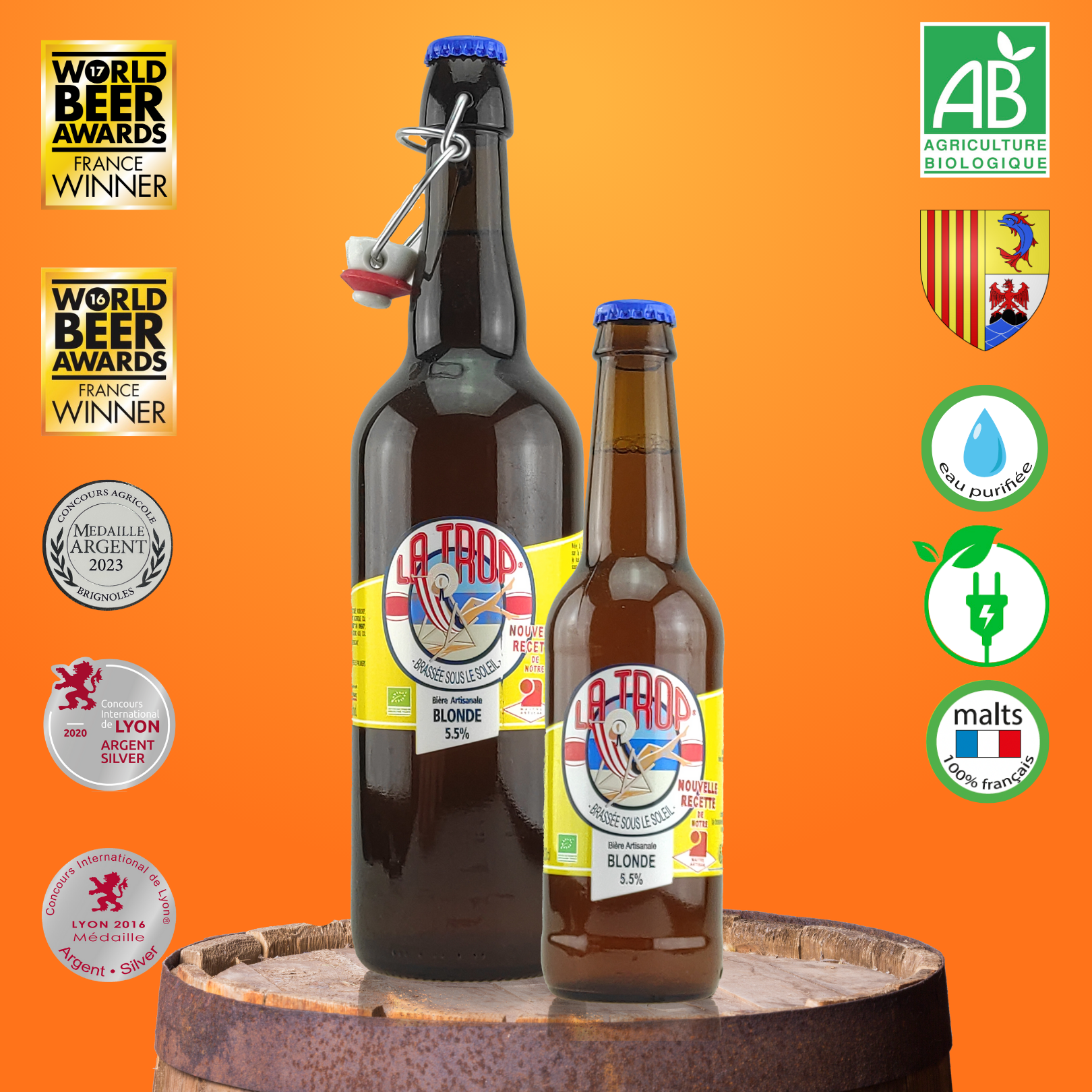 Brasserie Artisanale Carteron - Wholesale Beer - LA TROP Artisanal beer from Provence blond 5.5% 75cl4