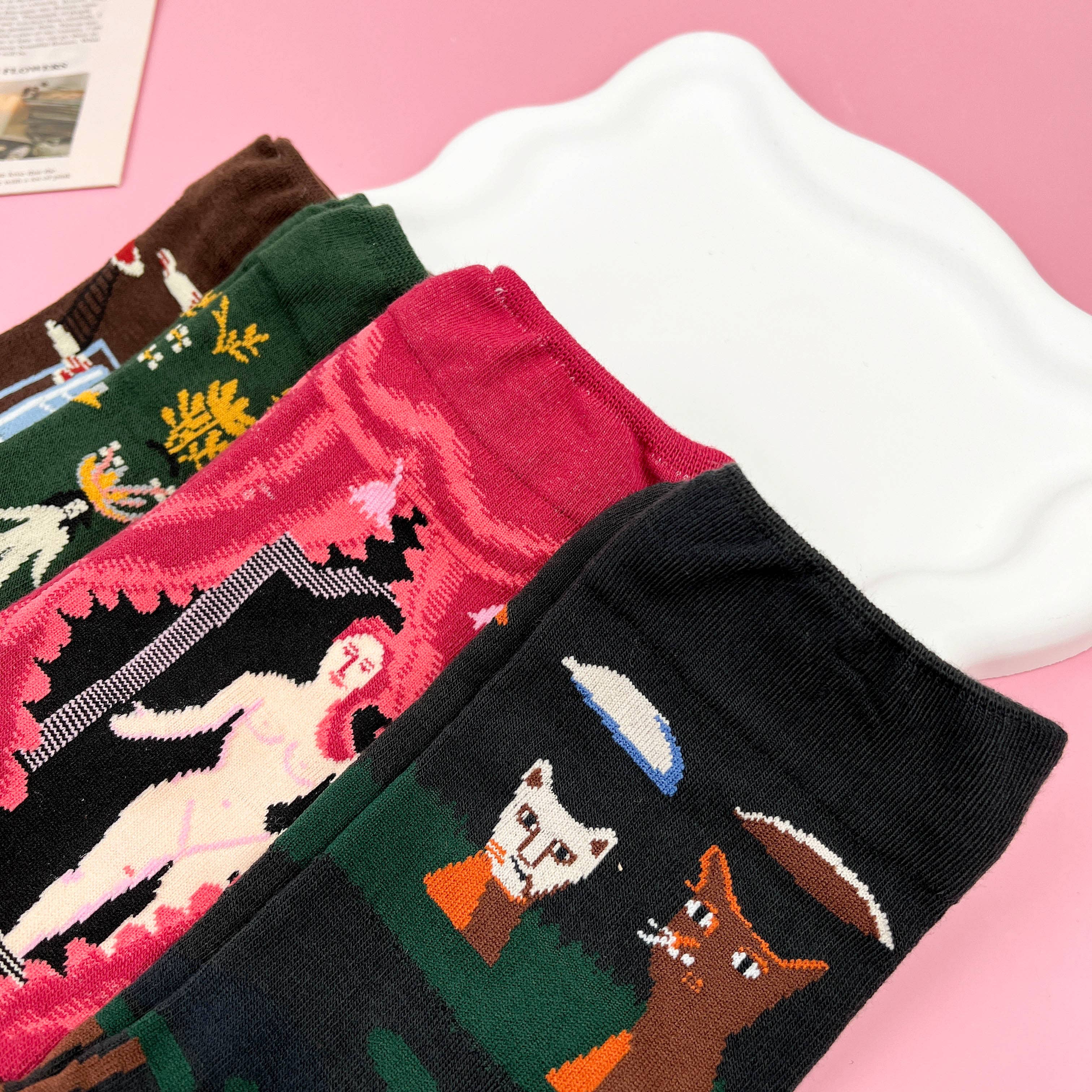 mildstyles - Wholesale Socks - Women's - Art Oil Painting Mid-Calf Comfort Socks5