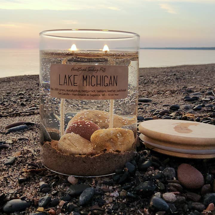 Lake Escape Candle Co. - Wholesale Jar/Filled Candle - 10 oz. Classic Lake Michigan Gel Candle (2-Wicks)