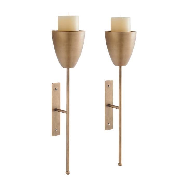 Danya B - Wholesale Sconce - Antique Brass Wall Candle Sconces (Set of 2)7