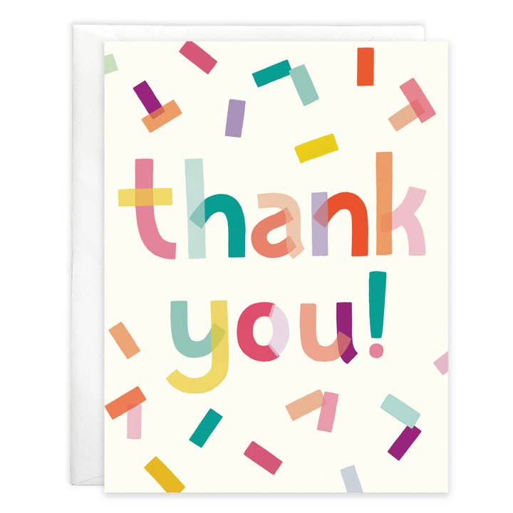 GINA B DESIGNS - Wholesale Thank You Card - Boxed/Packaged Blank Note - Thank You Confetti