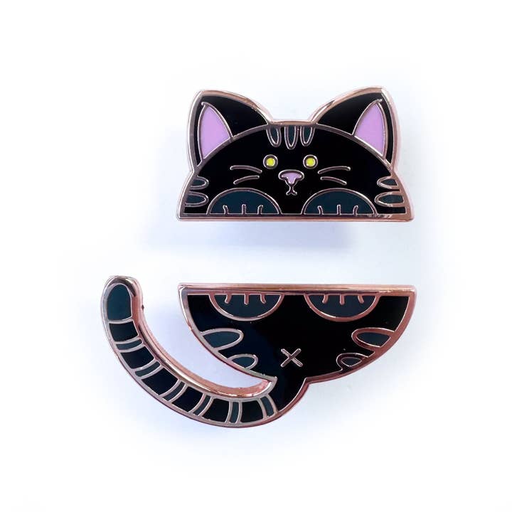 Kitty With A Cupcake - Wholesale Lapel pin/button - Black Cat Pride Pal Enamel Pin Set