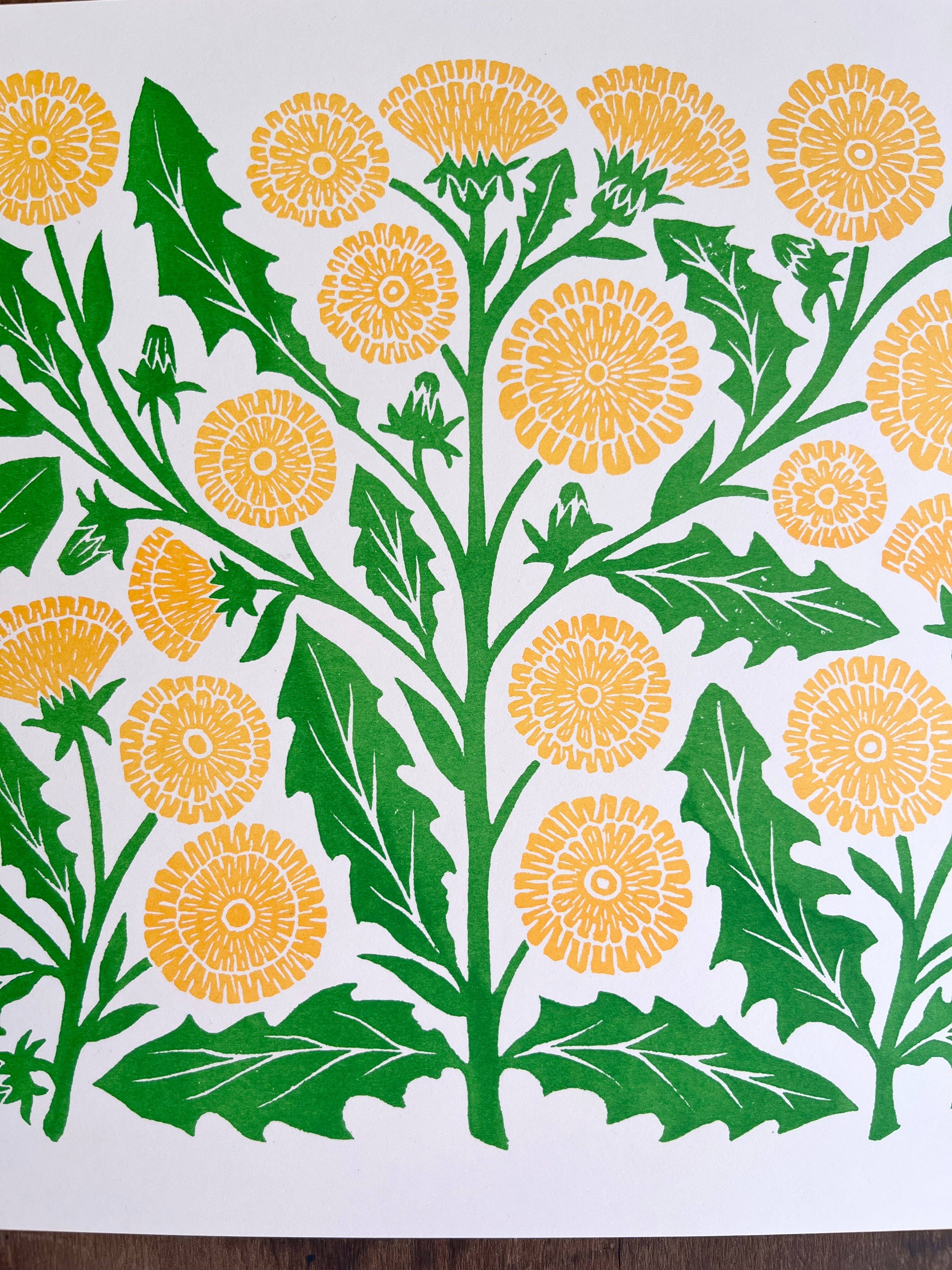 Katharine Watson - Wholesale Art Print - Garden Series: Dandelion Risograph Print3