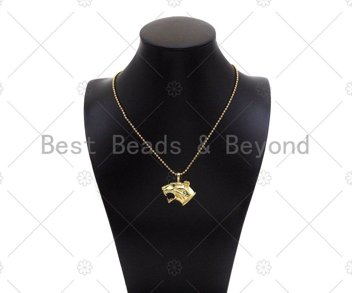 BestBeads&Beyond – wholesale Individual charm/pendant – 18K Gold Filled Tiger Head, Panther Head Pendant3