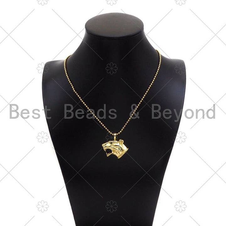 BestBeads&Beyond – wholesale Individual charm/pendant – 18K Gold Filled Tiger Head, Panther Head Pendant3