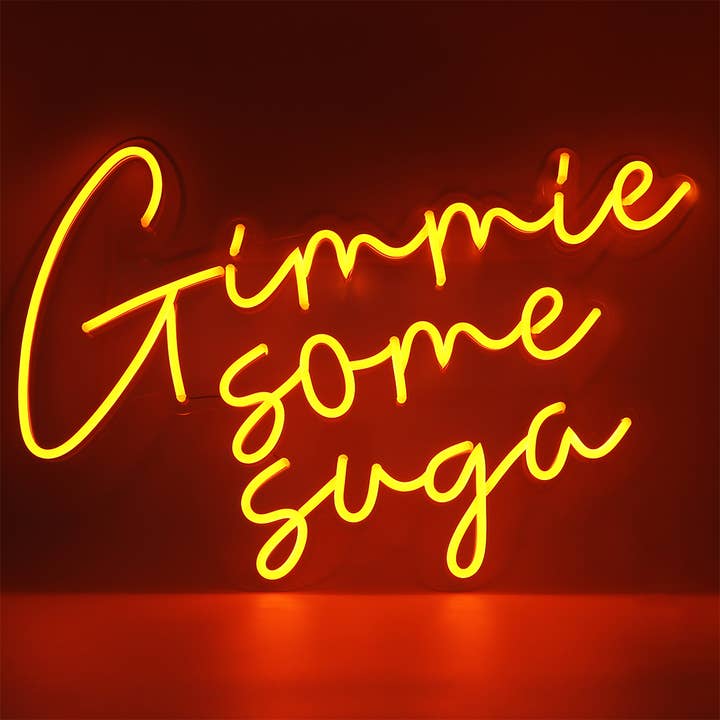 Locomocean - Wholesale Neon Sign - 'Gimme Some Suga' Orange Neon LED Wall Mountable Sign