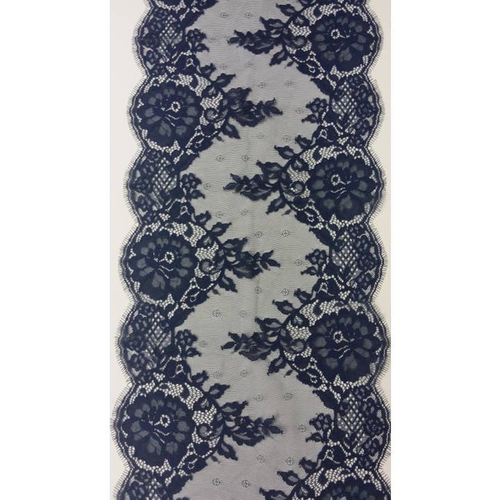 Blue Lace Trim French Chantilly Bridal Wedding Eyelash for wholesale on Faire2