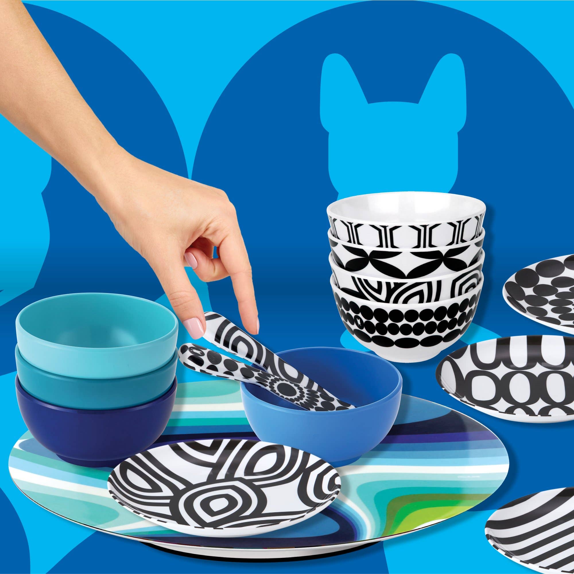 French Bull - Wholesale Appetizer Serveware - Black and White 6.5" Appetizer Plate - Set of 65