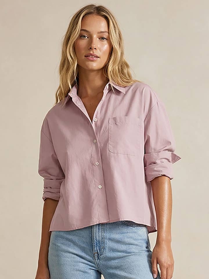 Naked Zebra - Wholesale Blouse - Women's - Rolled Sleeve Button Up Blouse3