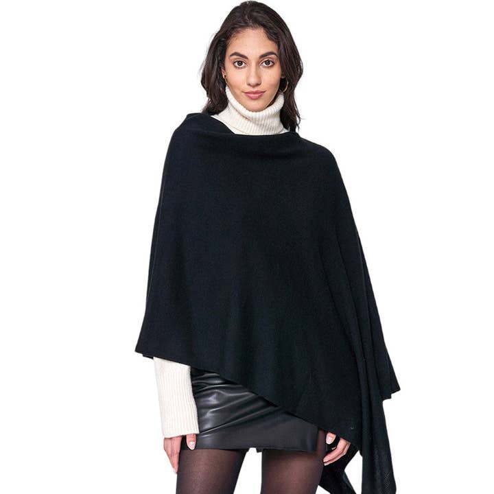 Solid tørklæde Poncho for engroshandel hos Madeline Love