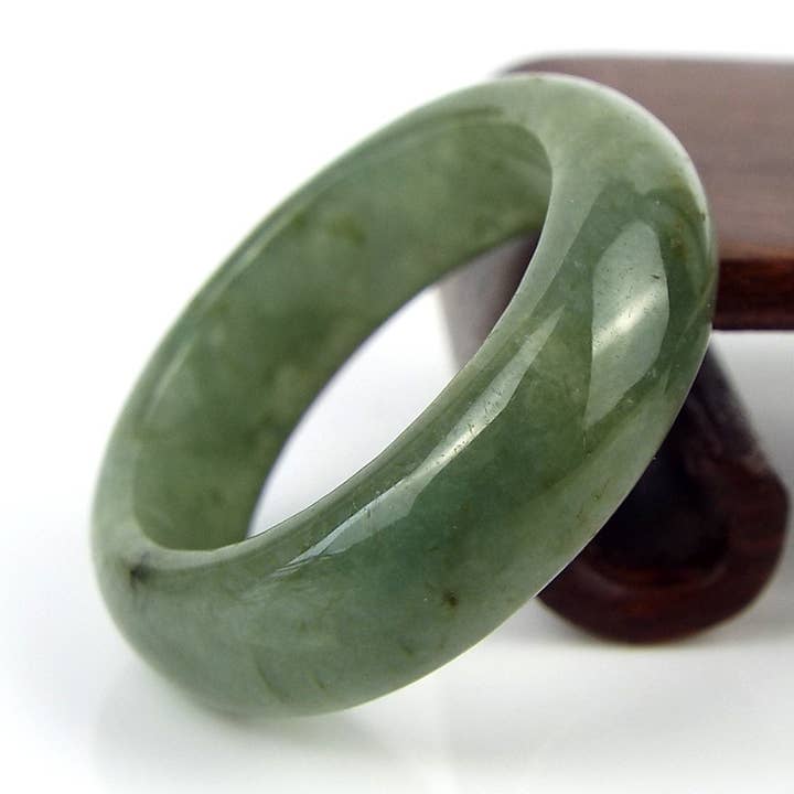 Bague en jade naturel Us 6,75 - 17 mm pour la vente par Vintagecollection888