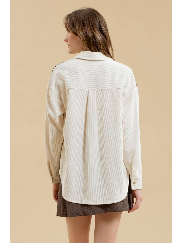 Blu Pepper – wholesale Jacket – Women's – COLORBLOCK HOUNDSTOOTH SHACKET1