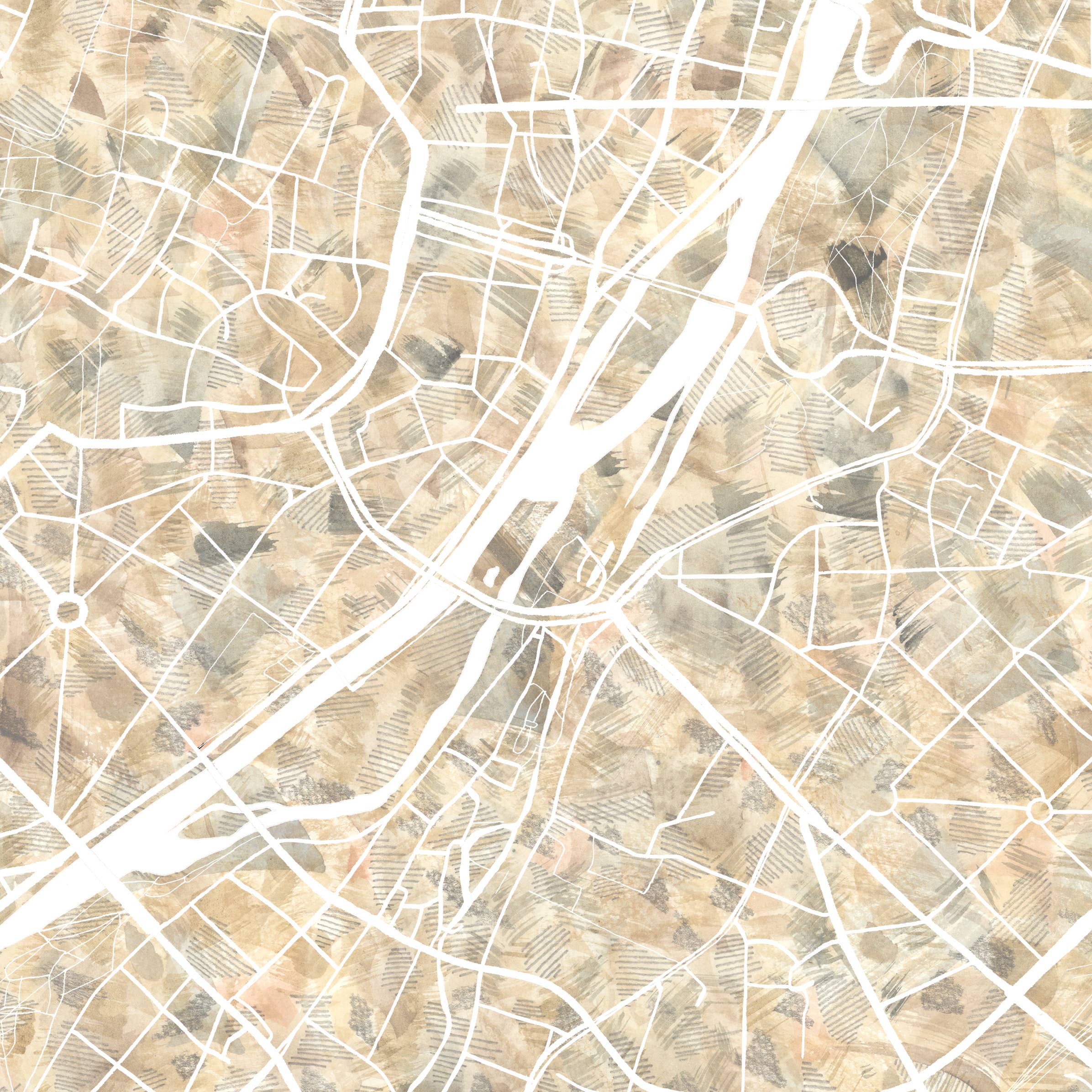 Turn-of-the-Centuries – wholesale Konsttryck – München Tyskland Målad karta - KONSTTRYCK24