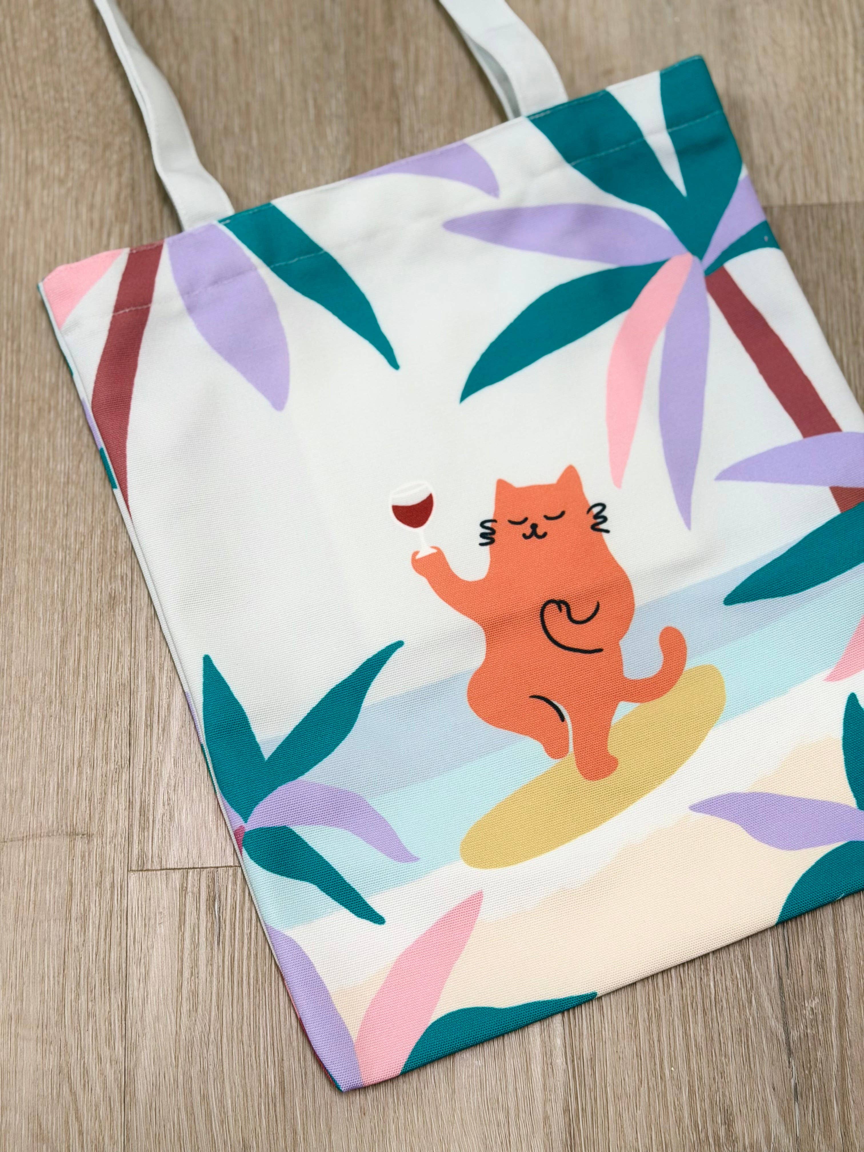 Angela Wan Art - Wholesale Tote Bag - Women's - Yoga Cat Tote Bag – Hawaii-Inspired Art Tote for Calm Everyday Living6