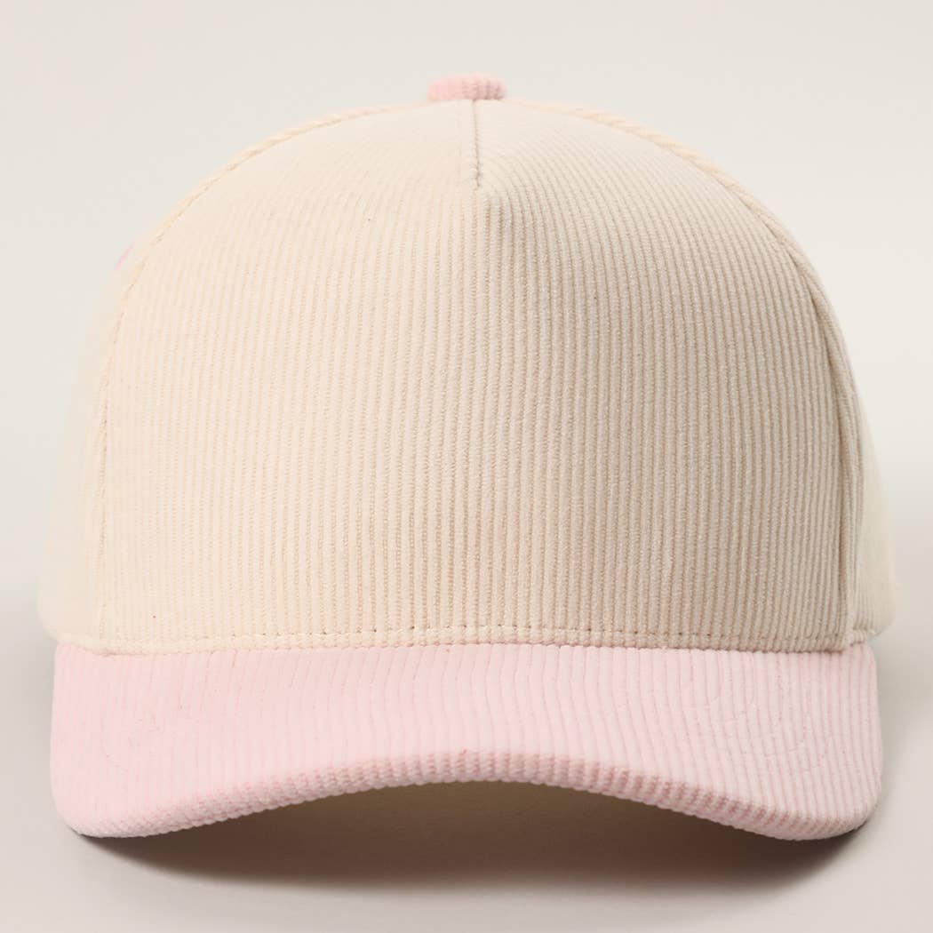 Fashion City - Wholesale Baseball Cap - Unisex - Plain Two Tone Corduroy 5 Panel Trucker Hat48