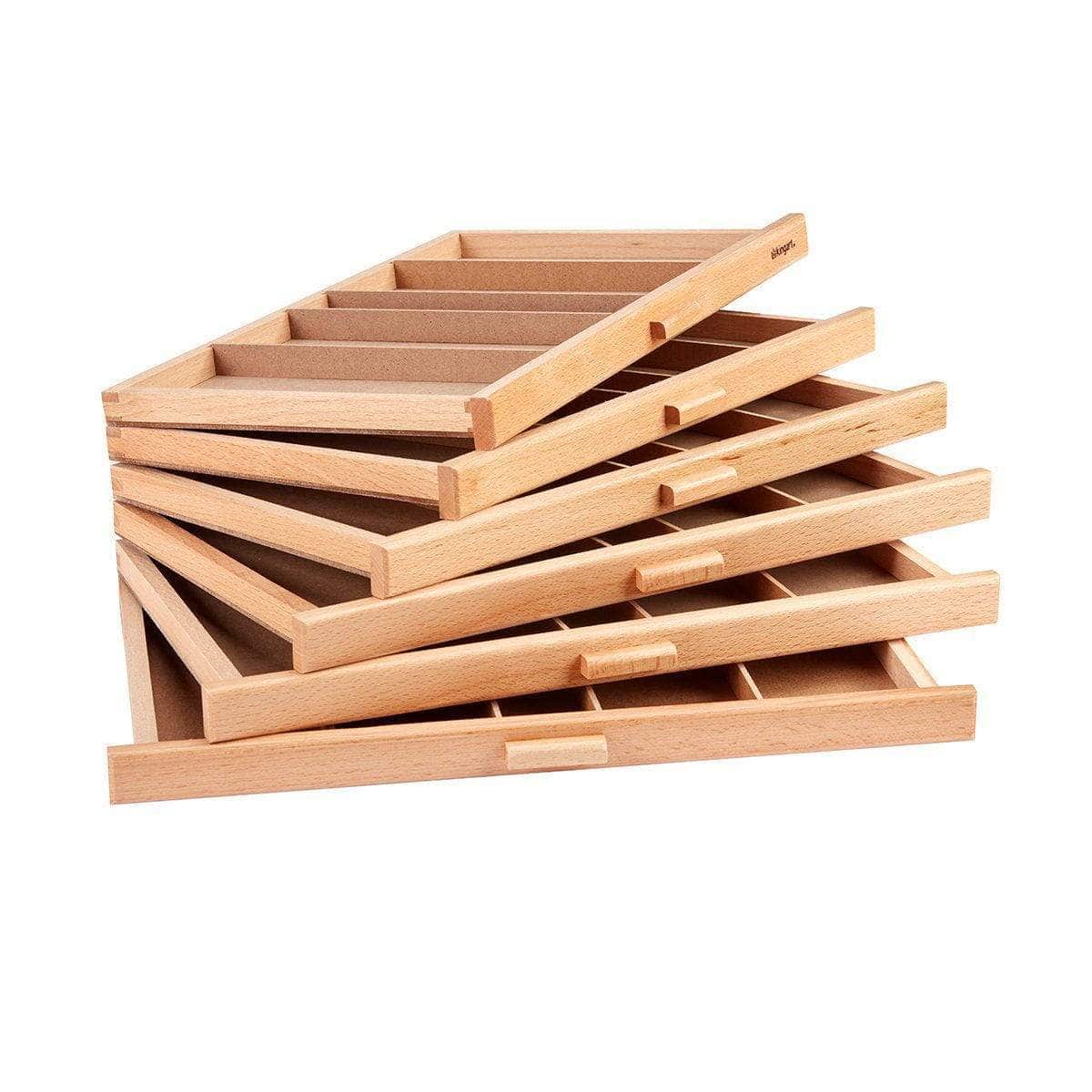 KINGART – wholesale Lådorganiserare – Förvaringslåda med 6 lådor i trä6