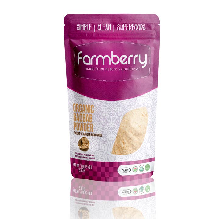Fruto de Baobá Orgânico Farmberry em Pó 230g por atacado de Farmberry