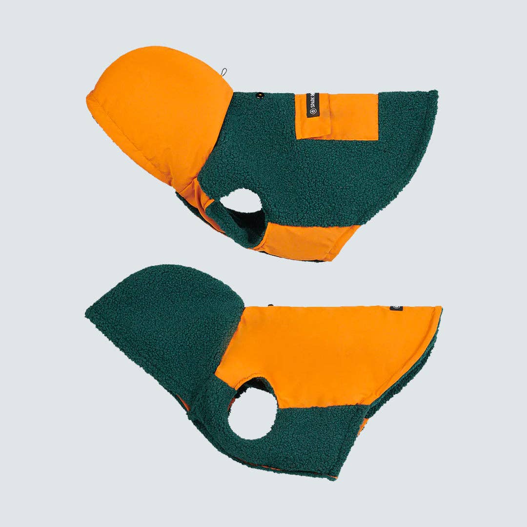 Spark Paws – Engroshandel Hundejakke - Hund – Vendbar jakke til hund - grøn og orange3