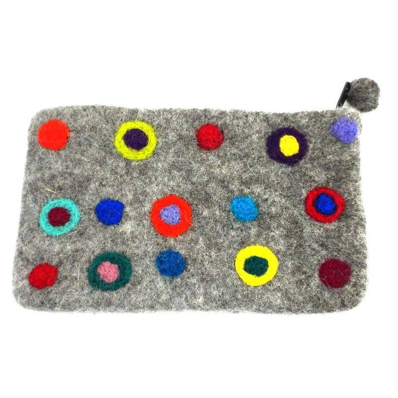 Global Crafts - Wholesale Pouch - Women's - Polka Dots Felt Zipper Pouch1