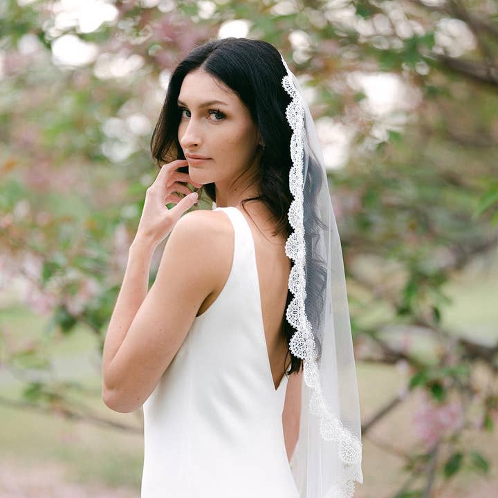 Miss Foxine Couture - Wholesale Veil - Women's - Julieta Lace Mantilla Wedding Veil4