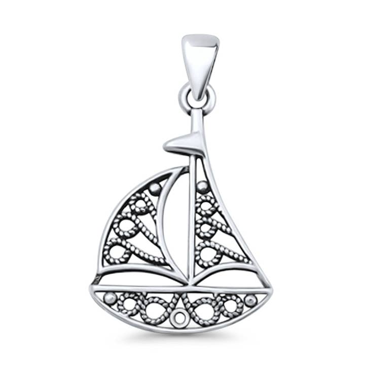Sailboat Pendant Oxidized for wholesale by Blue Apple Imports