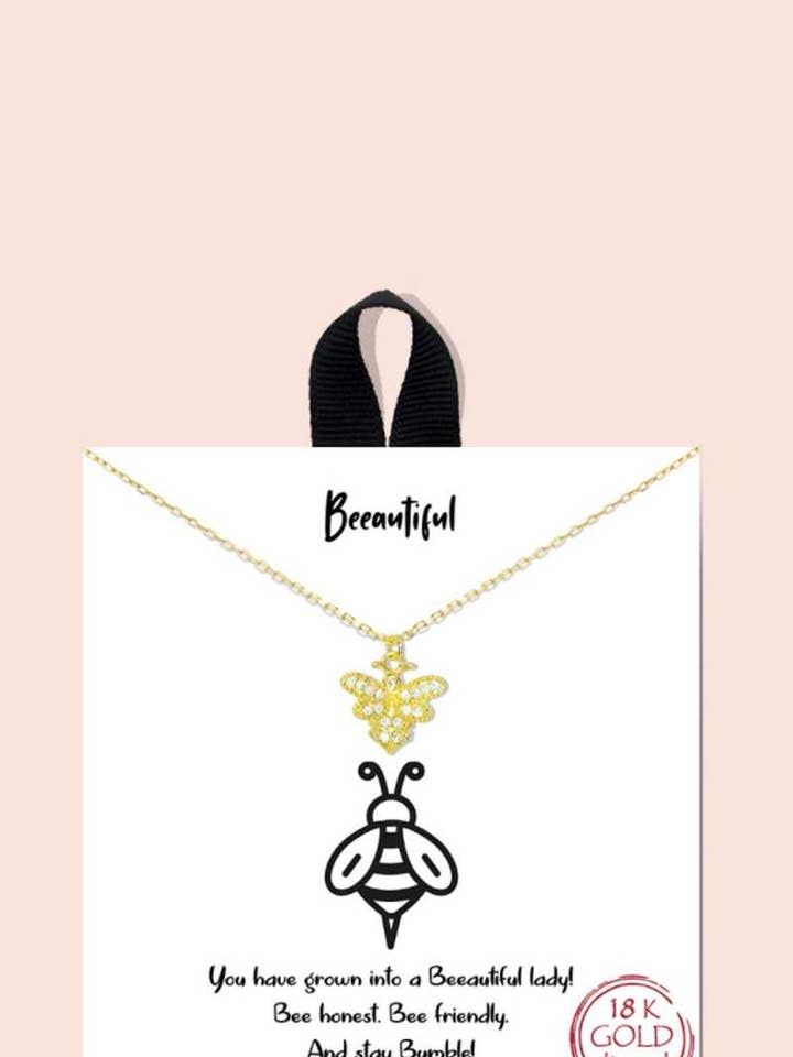 Beeautiful Pendant Dainty Message Necklace for wholesale by CC Wholesale Clothing