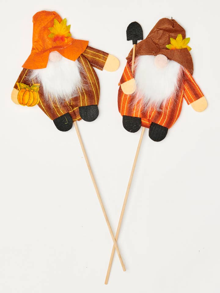 10" Fall Gnome On 14" Stick for wholesale by WORTH IMPORTS