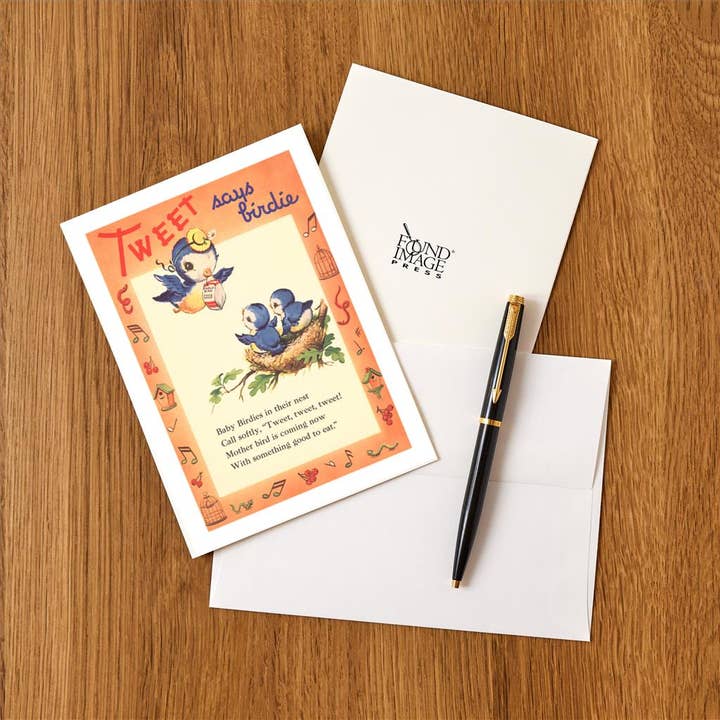 Found Image Press - Wholesale Stationery/Notecard Set - Greeting Card KF-188 Tweet says Birdie1