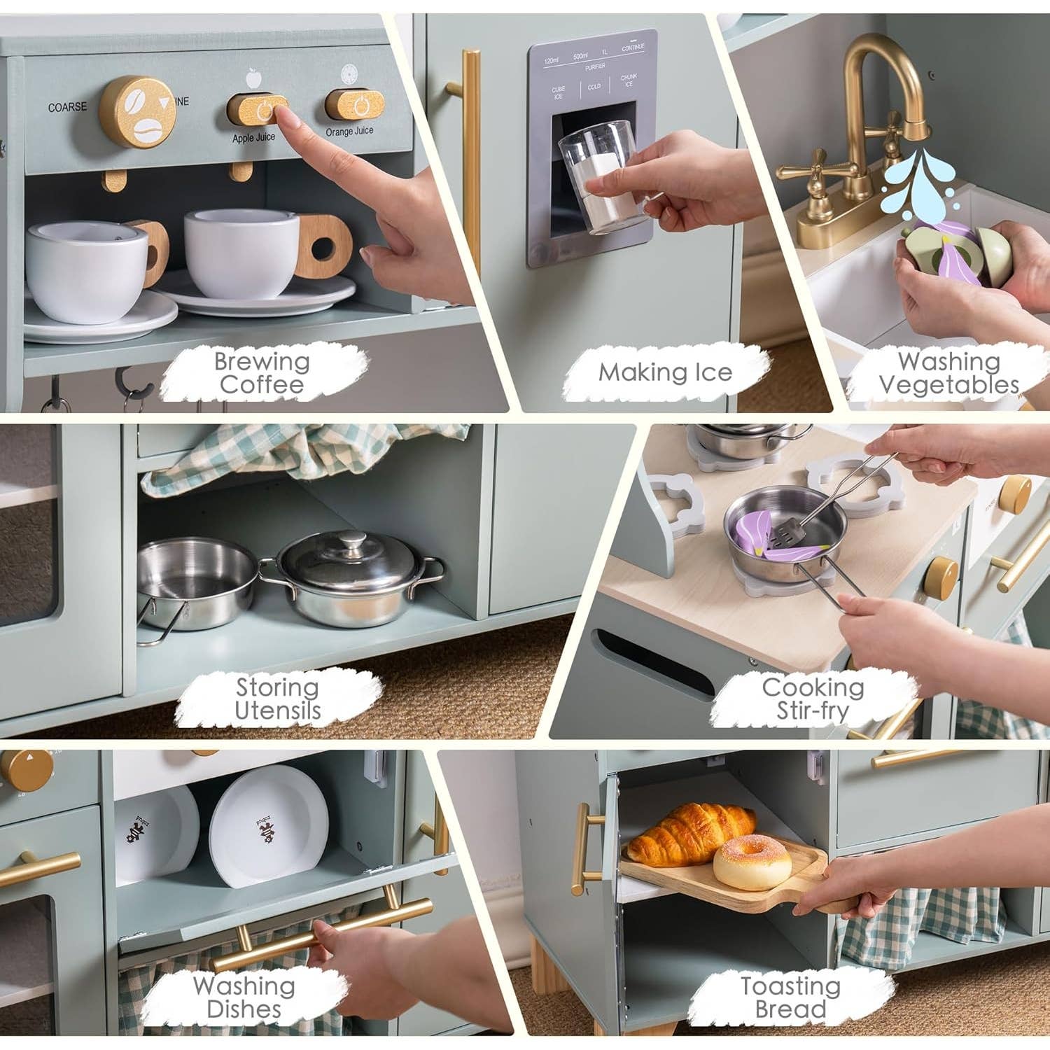 Robud & Mewoofun Official Store - Vendita all'ingrosso Set di giocattoli - Bambini - Set cucina giocattolo in legno Robud Large per bambini7