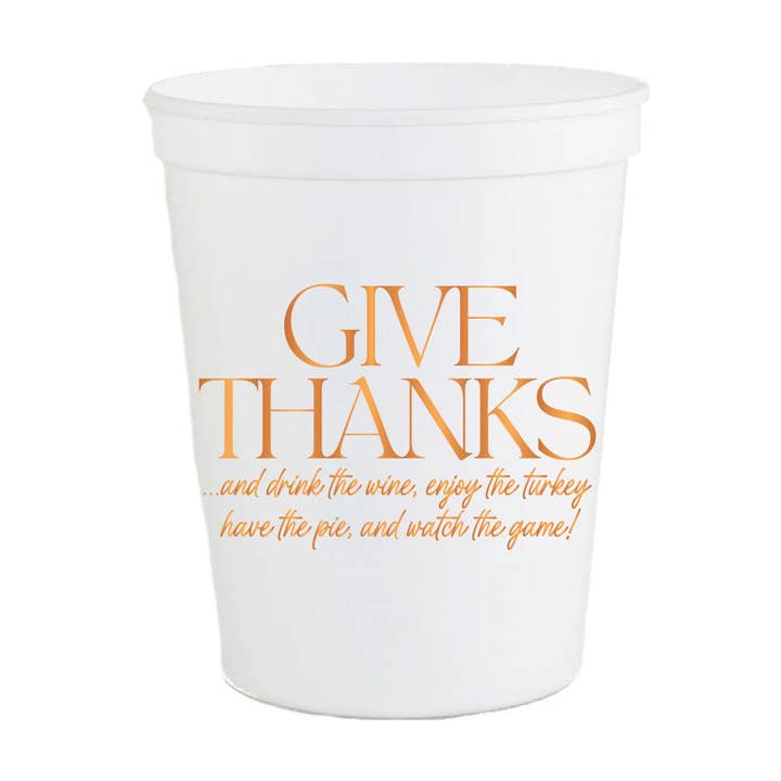 Give Thanks Stadium Cups - Thanksgiving for wholesale by Sip Hip Hooray