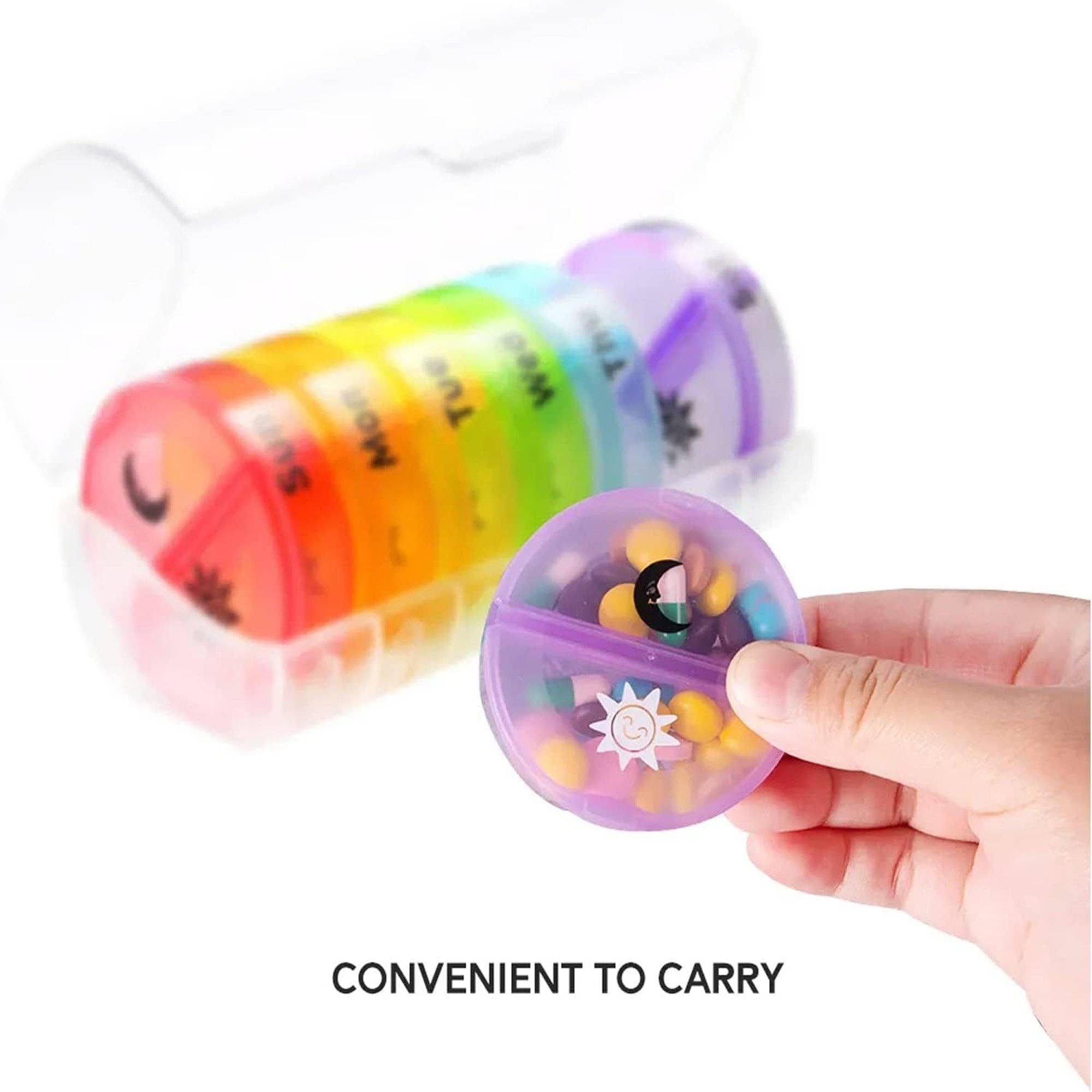 Vigor Path – wholesale Pill organiser – 7-Day Pill Organizer with Two Compartments Per Day (All Black)3