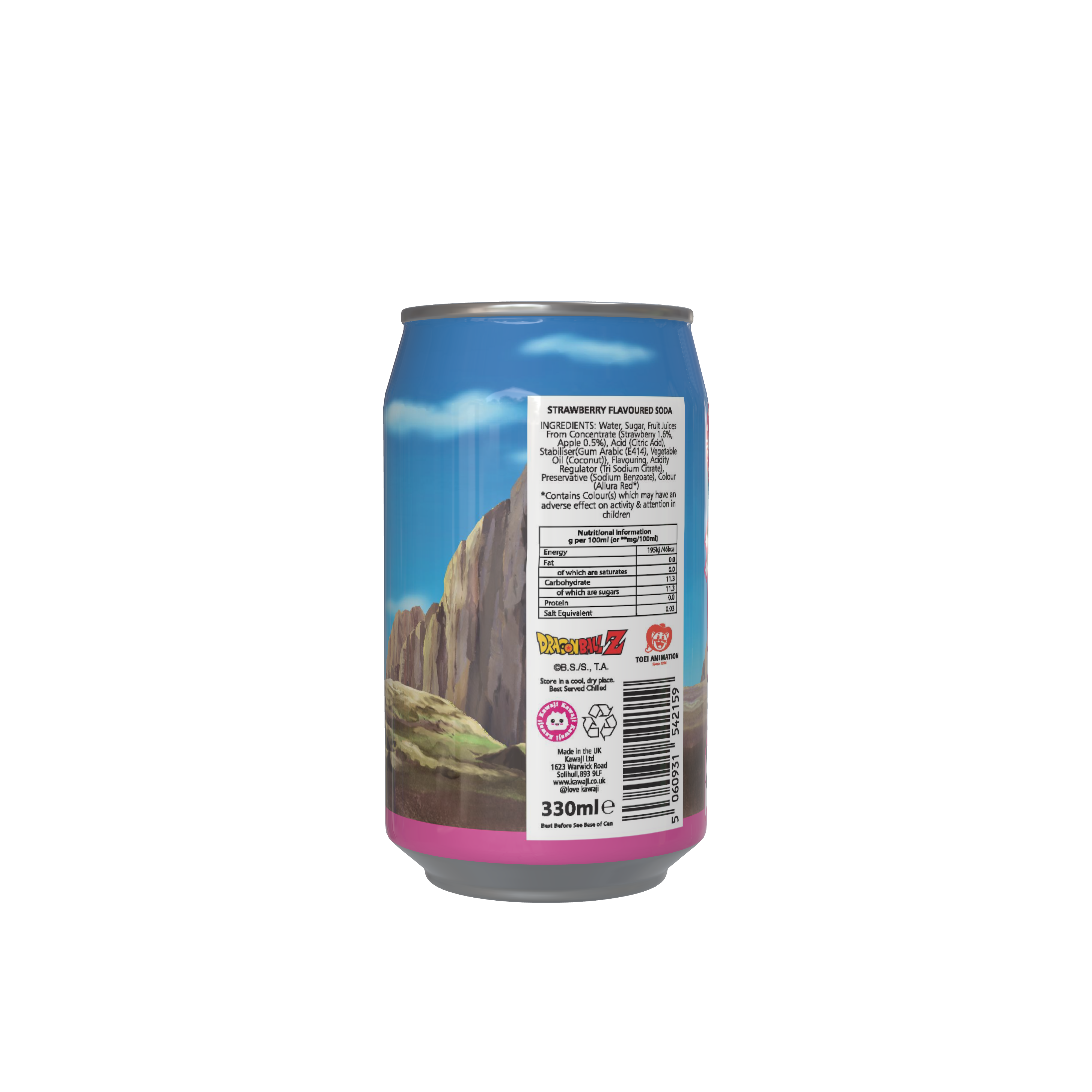 Kawaji – wholesale Soda/carbonated drink – Dragon Ball Z Goten Strawberry Flavour Soda Can 330ml2