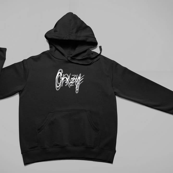 GrindCrxzy - Sweat à capuche « Cool Grey » noir pour la vente par GrindCrxzy