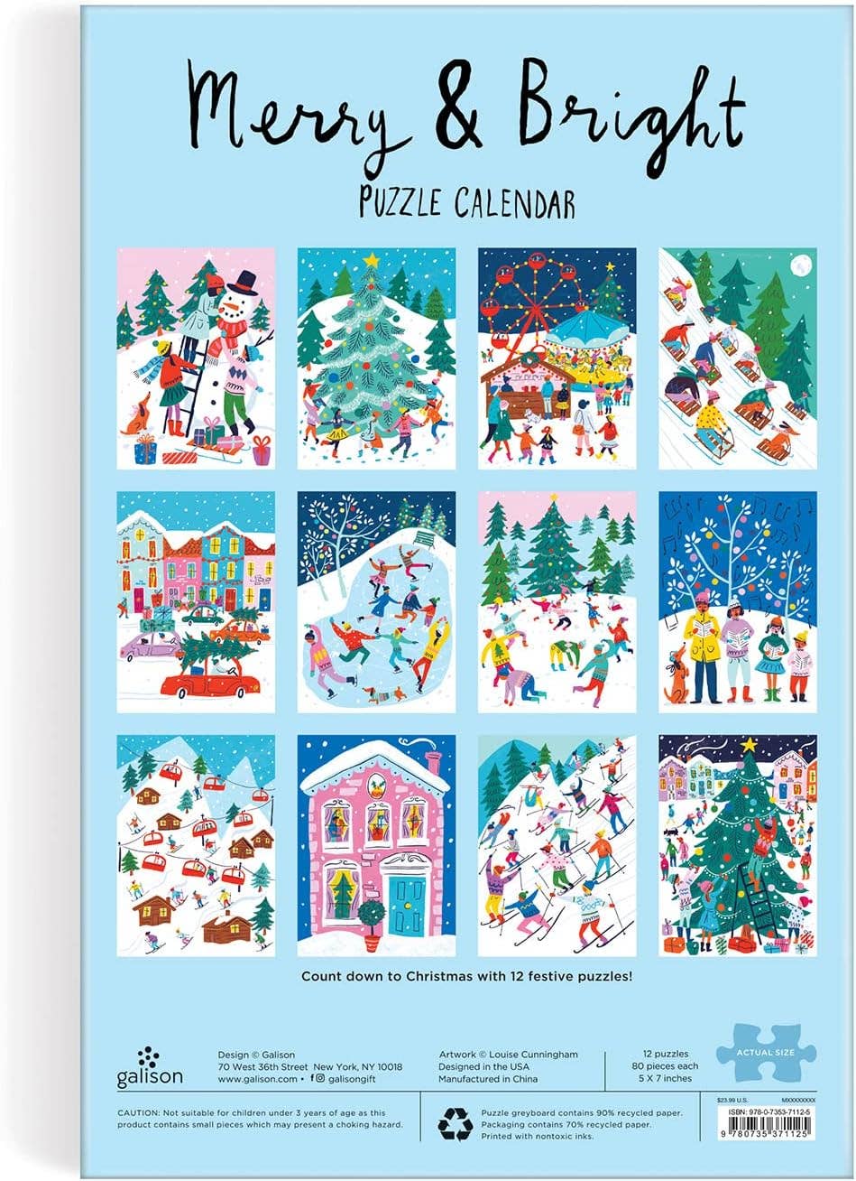 Chronicle Books - Wholesale Advent Calendar - Louise Cunningham Merry and Bright 12 Days of Christmas Advent P,5