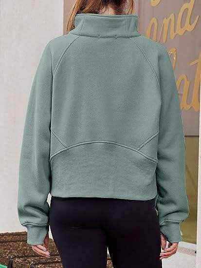 Queen Fashion - Wholesale Blouse - Women's - dove funnel neck half zip2