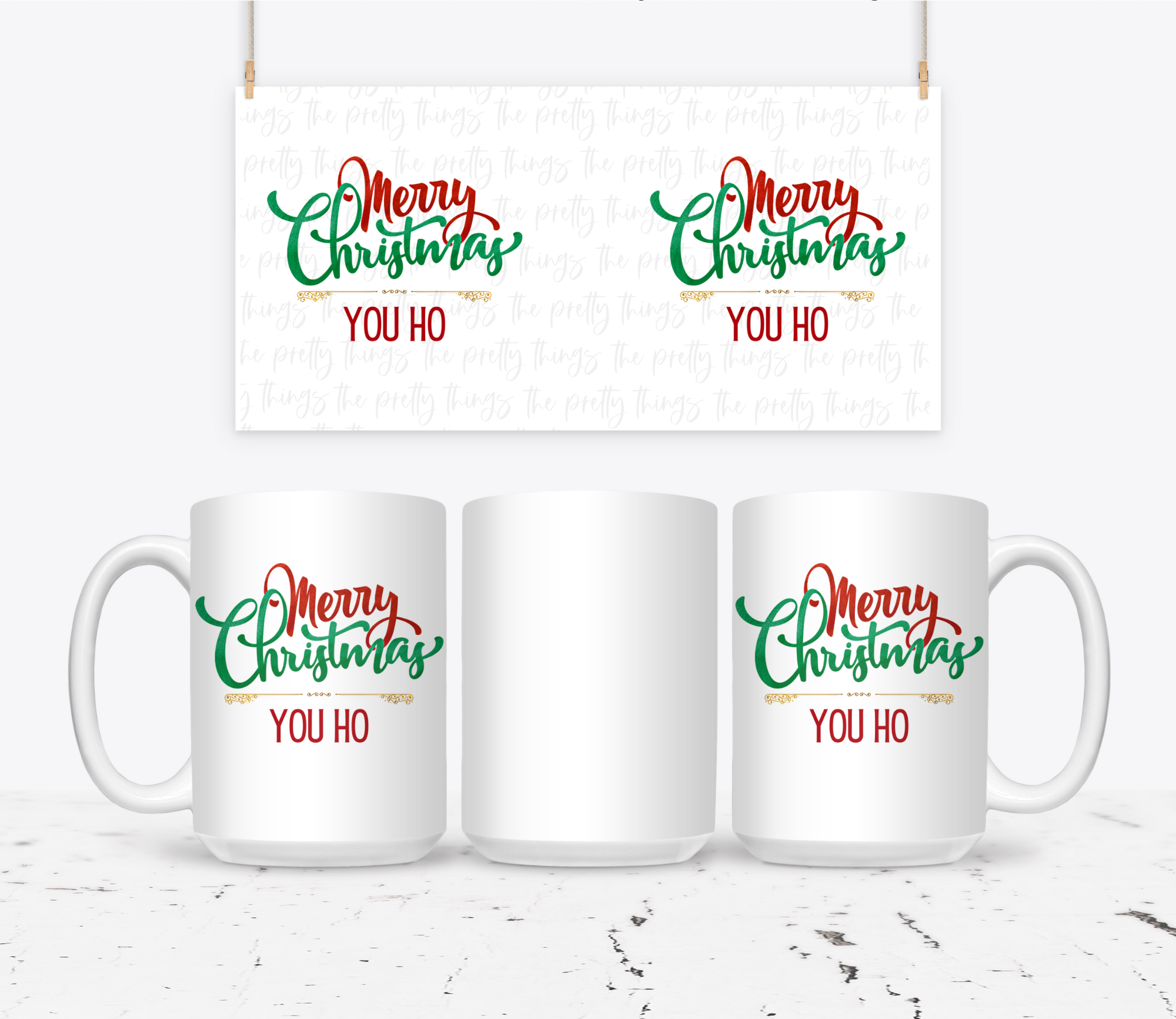 The Pretty Things - Wholesale Coffee Mug - Merry Christmas You Ho0