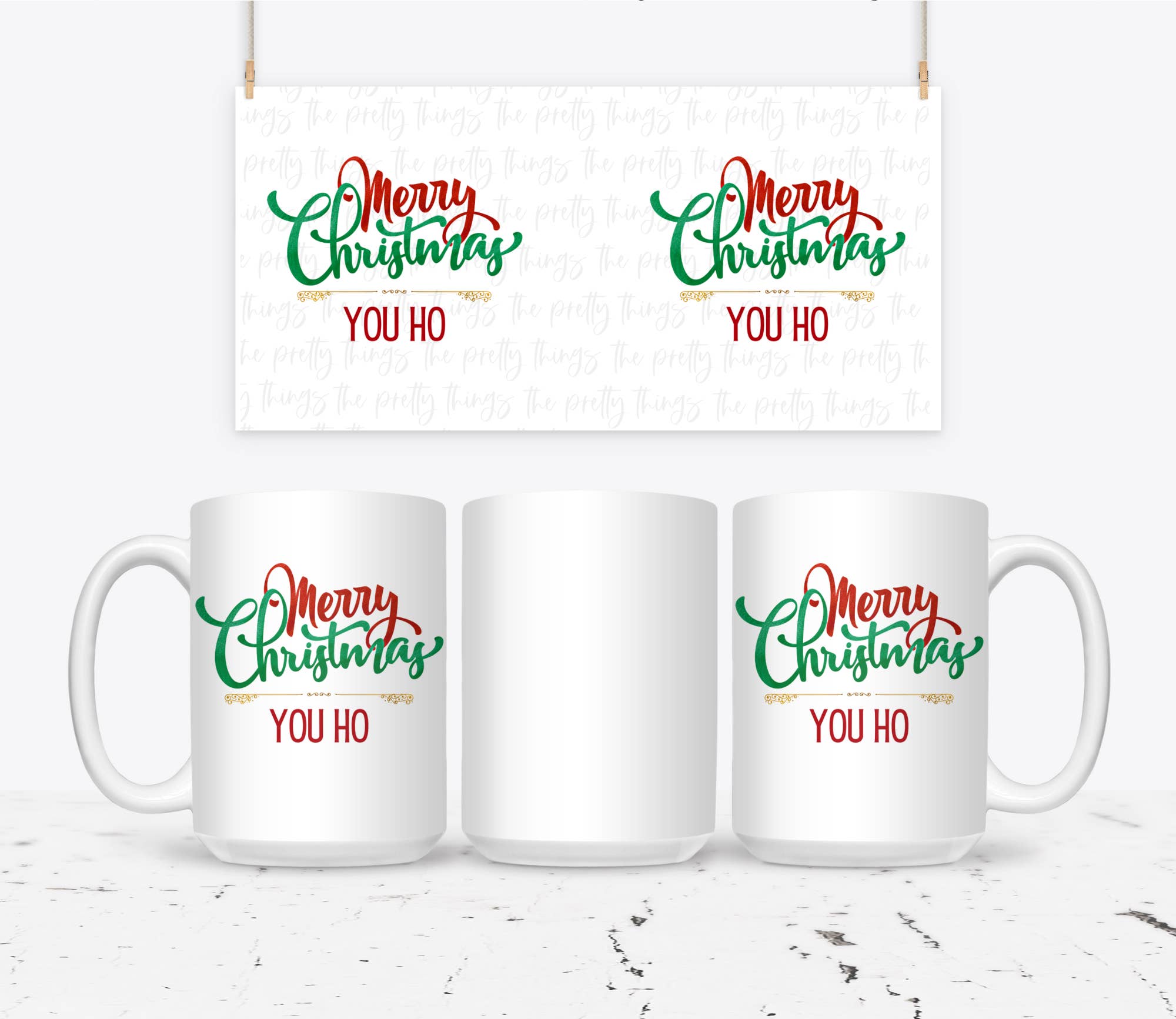 The Pretty Things - Wholesale Coffee Mug - Merry Christmas You Ho