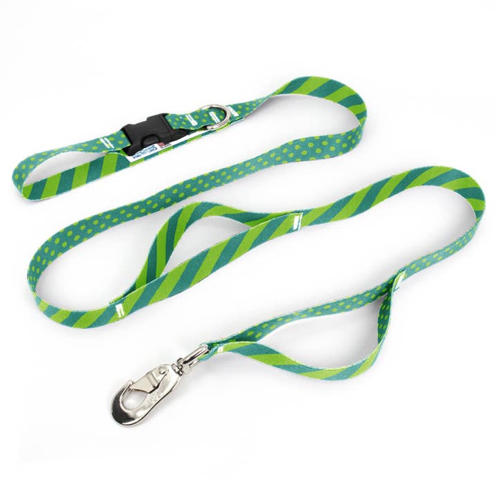 Aqua Dots Fab Grab Leash - Made in USA - Three Handles for wholesale by Buttonsmith