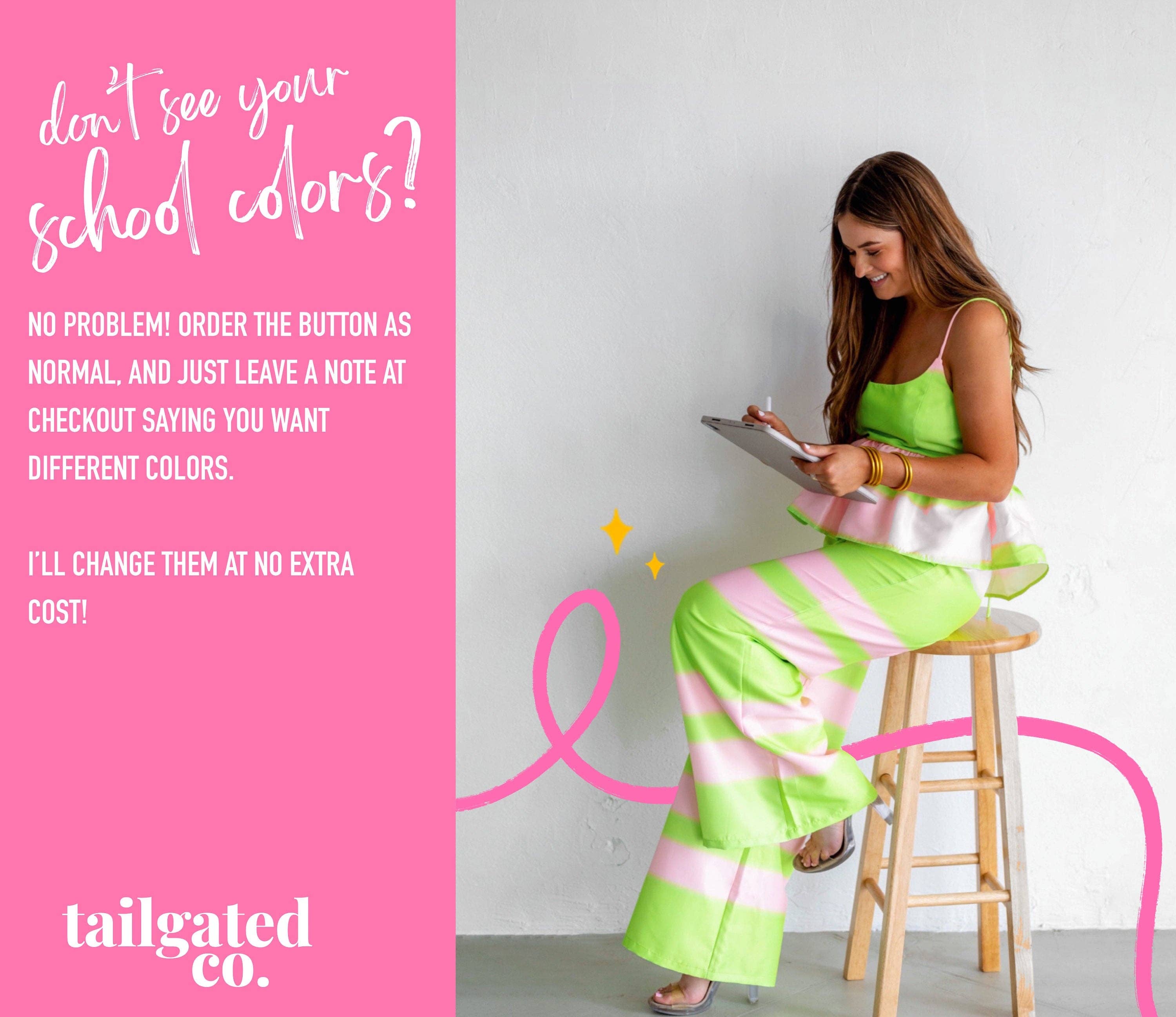 Tailgated Co. - Wholesale Lapel Pin/Button - Pi Beta Phi Gingham Button1