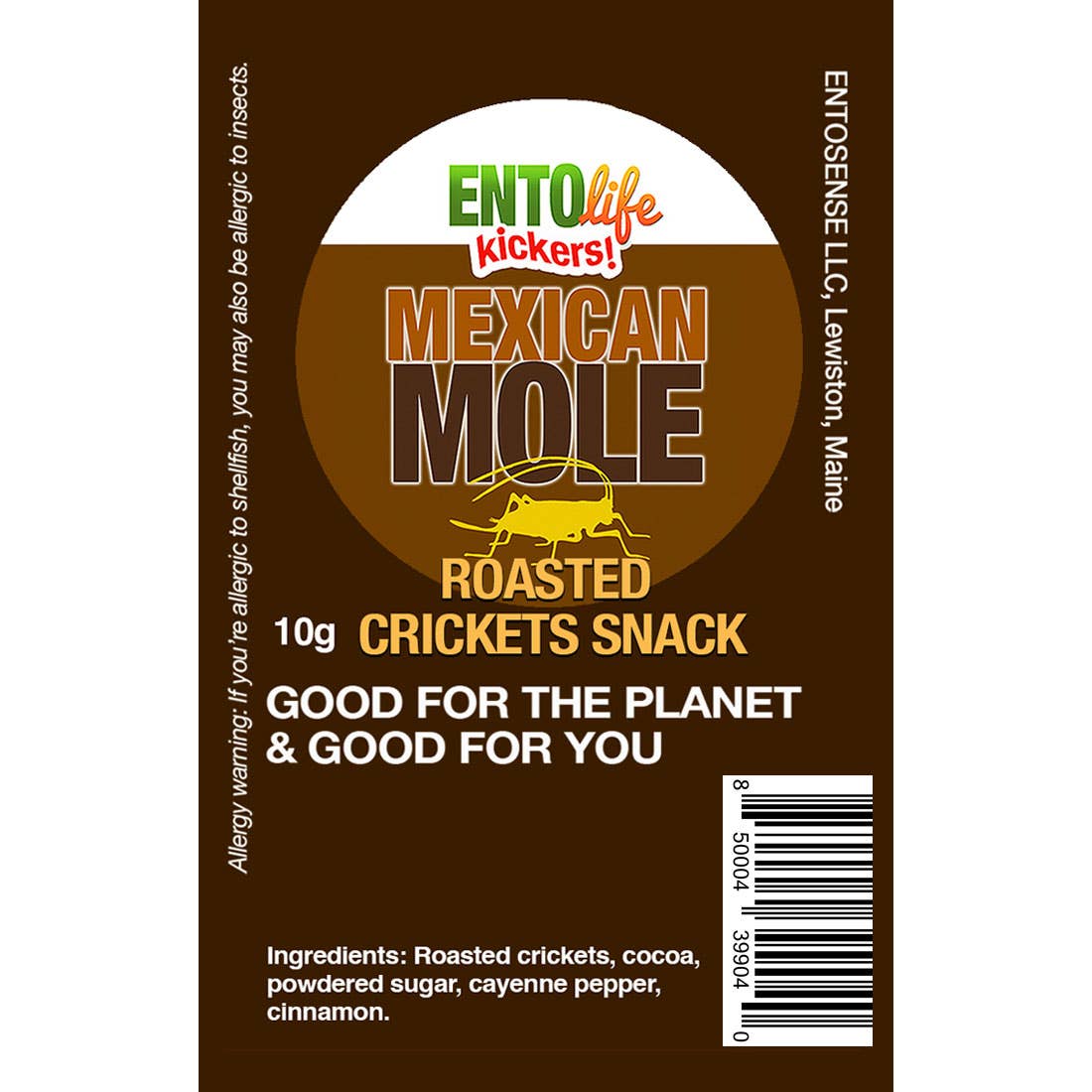 EntoLife Edible Insects - Crickets, Ants & Scorpions! - Wholesale Puffed Snack - Mini-Kickers Flavored Cricket Snacks - Mexican Mole1