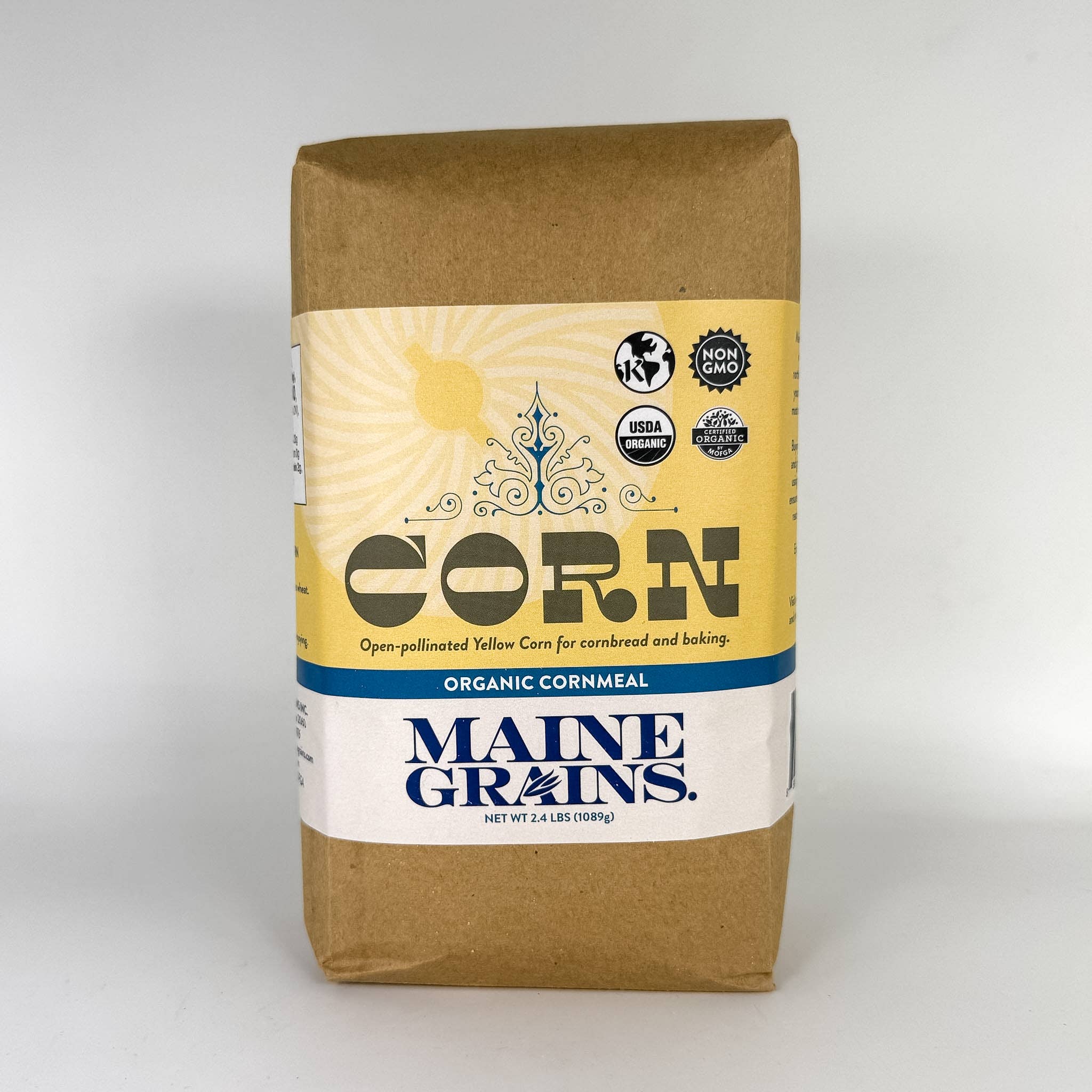 Maine Grains - Wholesale Cornmeal - Organic Yellow Flint Cornmeal / 6x2.4#
