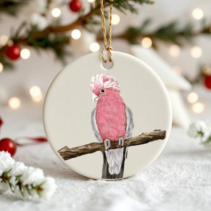 MerikaArt - Wholesale Ornament - Galah Cockatoo Ceramic Ornament2