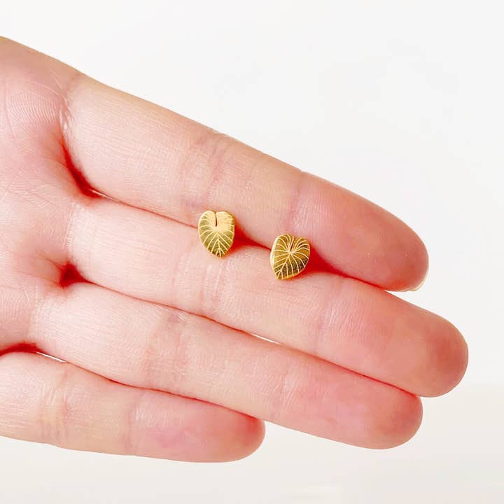 Dainty Little Tiny Things - Wholesale Stud/Post Earrings - Philodendron Gloriosum Plant Studs | Hypoallergenic1