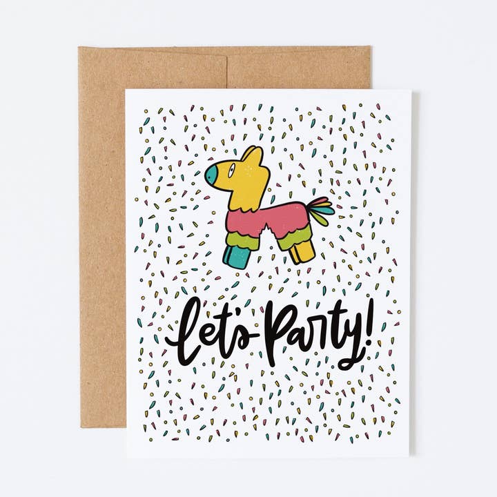 Let's Party Card - Tillykke med fødselsdagen - Piñata-kort for engroshandel hos Karla-Maria Creativo